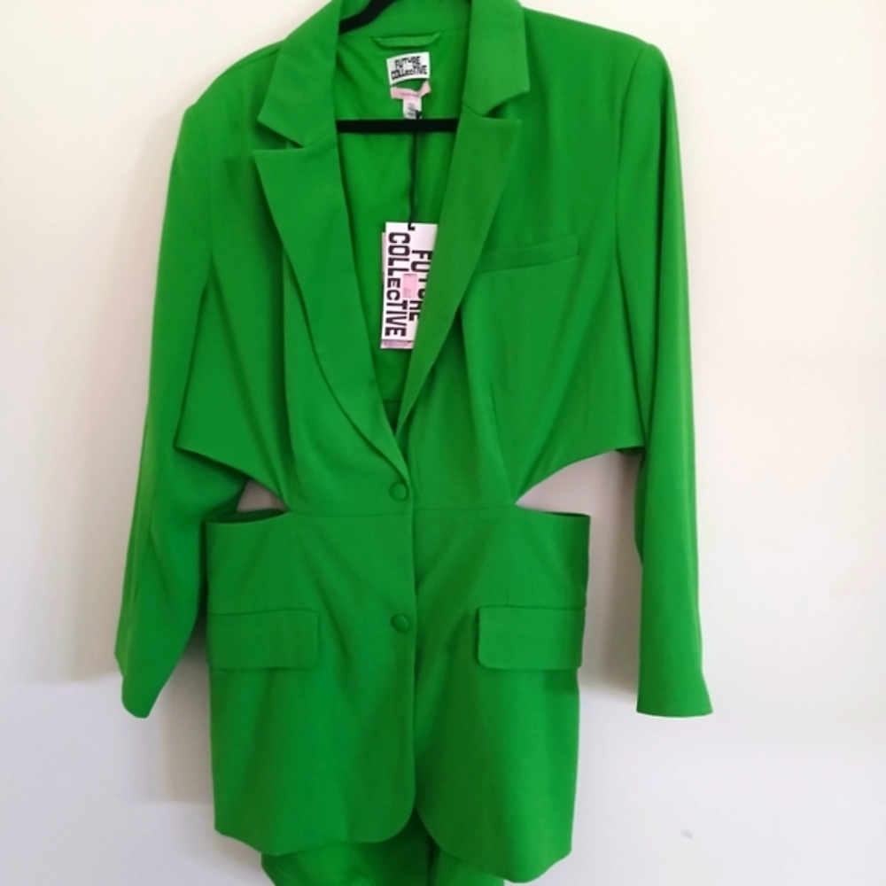 Future Collective Green Blazer - Picture 3 of 6